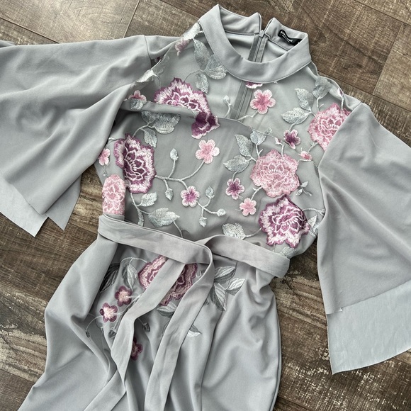 Boho floral grey maxi dress - Picture 2 of 8